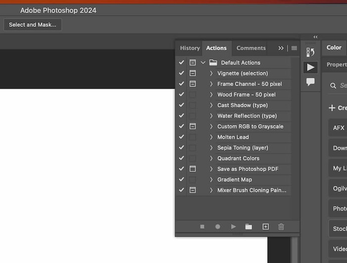 Actions and automation in Photoshop